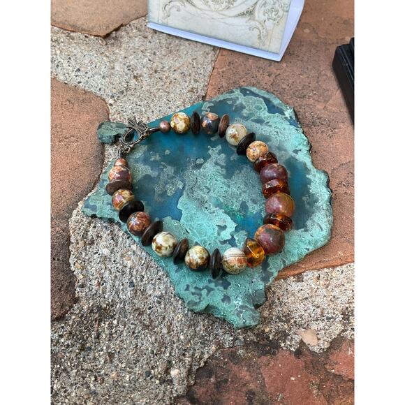 Hand Crafted Beaded Amber Bracelet - Picture 10 of 10